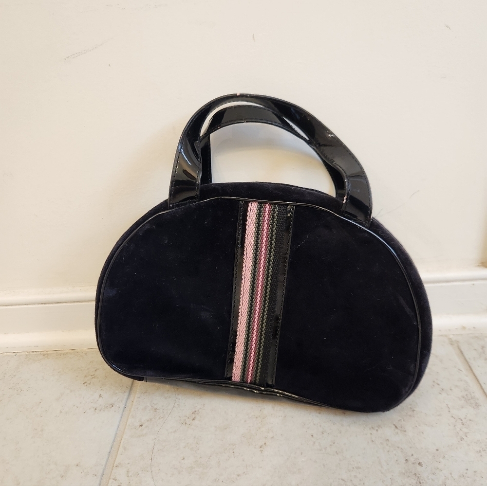 Womens Y2K JLO Handbag Purse Black Suede - Picture 2 of 9